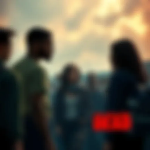 Community members gather to vote on a crucial decision between Troy and Natasha in a tense moment.