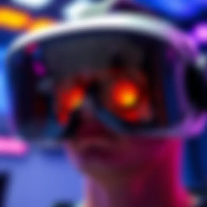 Close-up of a VR headset with fogged lenses, showing condensation buildup on the inside surface during a gaming session.