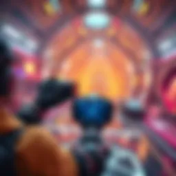 A player experiences Destiny 2 in virtual reality with motion controls and 6DOF tracking, immersed in a futuristic environment.