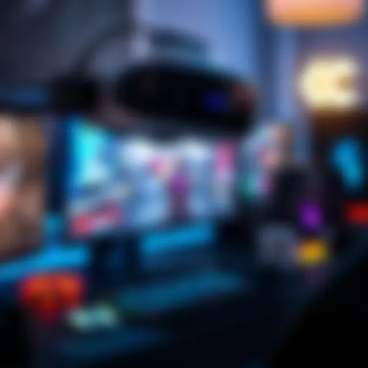 Close-up of a VR gaming setup showing a 5070ti graphics card and VR headset, focusing on a game screen with low frame rates
