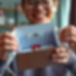 A person opens a package containing VR Optician prescription lenses and a small bag of candy, smiling at the unique surprise inside.