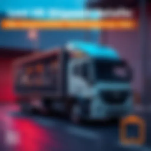 A truck loaded with VR equipment ready for delivery, parked at a warehouse.