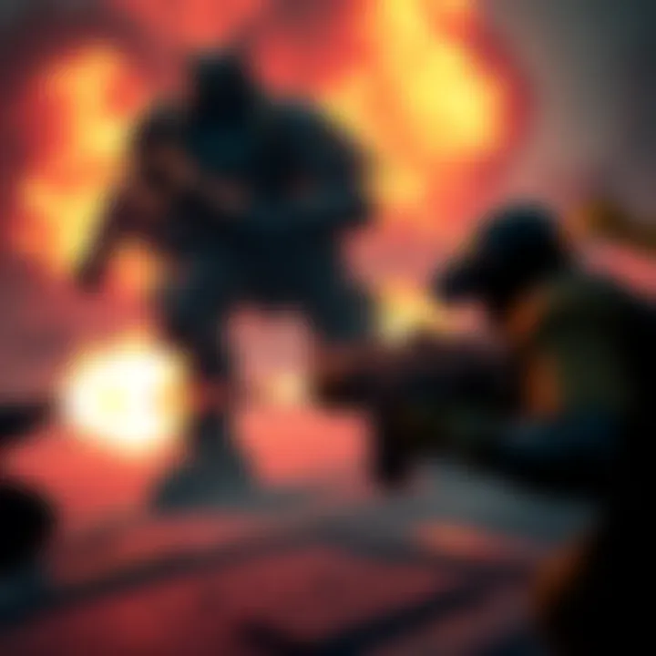 A screenshot from MGS 1 showing the intense Vulcan battle, with grenades and C4 being used against a large enemy.