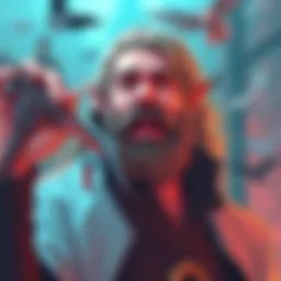 A lighthearted illustration of Vyke from Elden Ring, showing him in a funny pose with a playful expression, surrounded by meme elements.