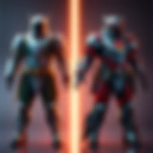 Side-by-side view of Vyke and SOC armor showcasing their designs and colors