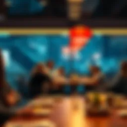 A group of people patiently sitting at a dining table, waiting for one person to finish eating