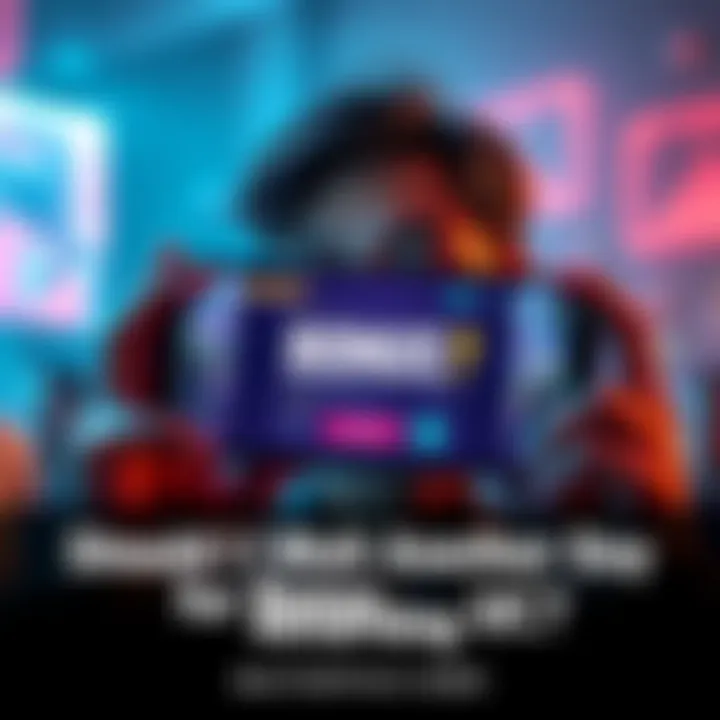 Waiting for Bonus UC A person contemplating whether to wait for a bonus reward on a smartphone screen showing a game interface