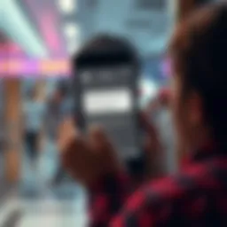 A person looking at a phone screen with a message about being in a reservation queue, showing confusion and anticipation.