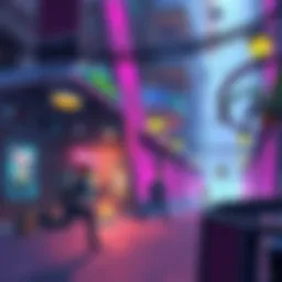 A vibrant scene showing players engaging in mini-activities like parkour and quick combat in a lively environment of Speranza.