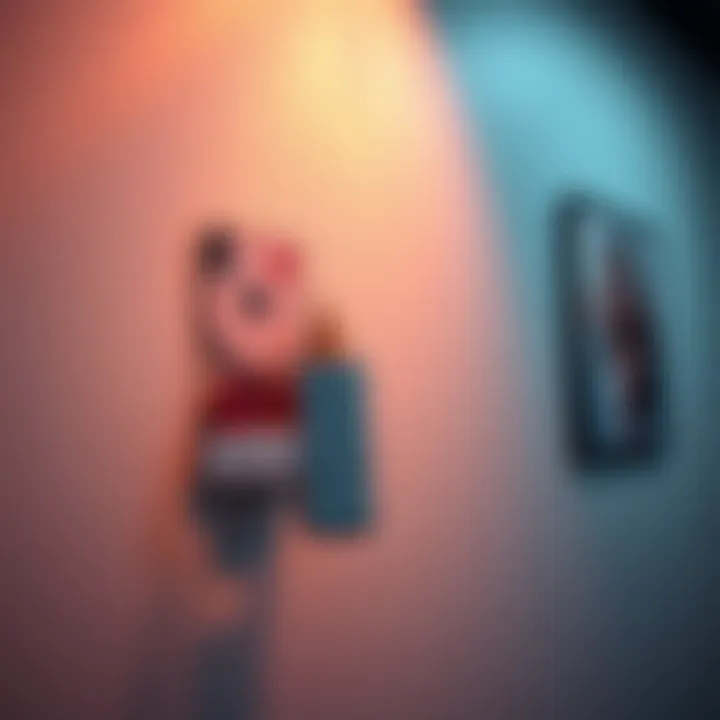 Wall sticker mount in use A wall sticker mount holding a decorative item on a wall, demonstrating proper installation and use