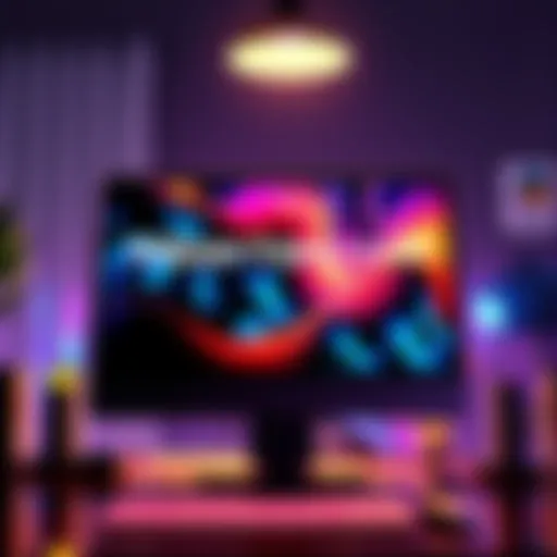A colorful graphic promoting the Wallpaper Engine giveaway, featuring animated backgrounds on a computer screen, appealing to college students.
