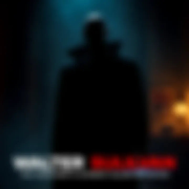 A dark figure representing Walter Sullivan stands ominously in a dimly lit room, showcasing his haunting presence and complex nature.