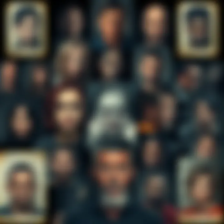 A collage of mugshots featuring various quirky and strange criminals on a dark background.
