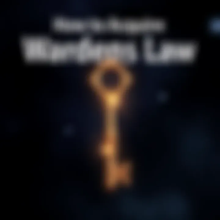 Wardens Law Key A close-up of a shimmering key representing the Wardens Law item, set against a dark background with hints of magic.