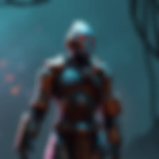 A Warforged character, designed like a robot, standing thoughtfully with gears and metal features, pondering gender options