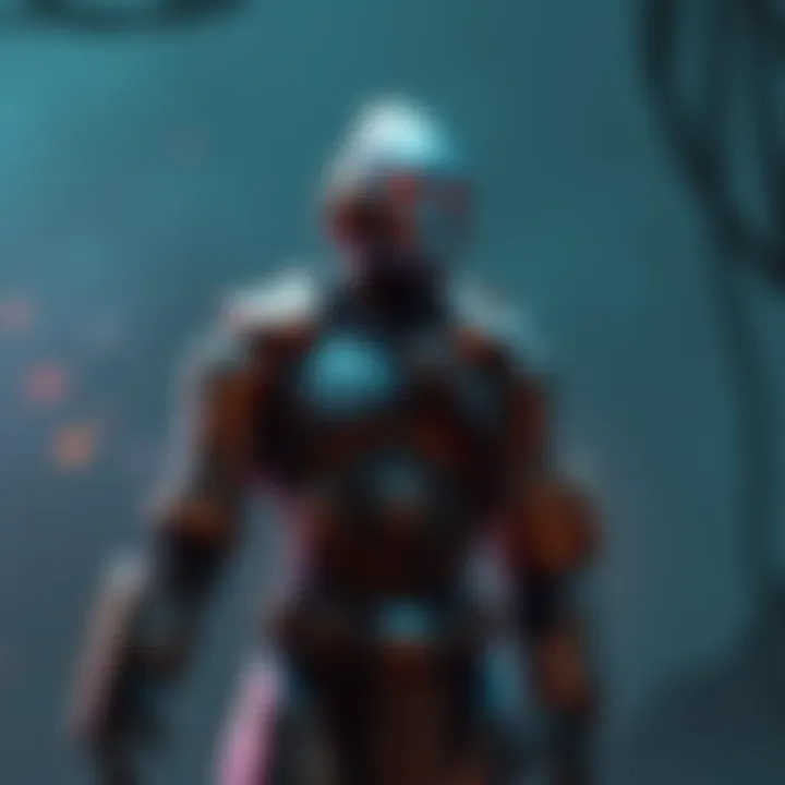 A Warforged character, designed like a robot, standing thoughtfully with gears and metal features, pondering gender options