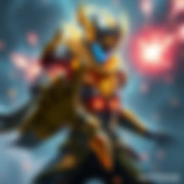 Warframe character using Arcane Impetus A Warframe character in action, showcasing enhanced stats with Arcane Impetus, surrounded by glowing effects and energy bursts.