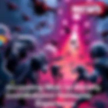 A group of Warframe characters fighting against a swarm of enemies in a vibrant environment, showcasing intense gameplay and action.