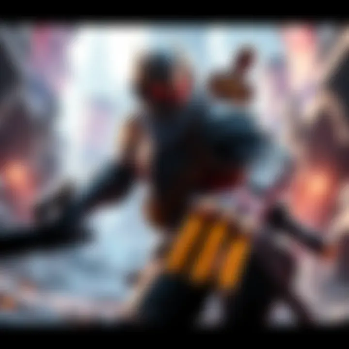 A Warframe character equipped with advanced gear and weapons during a fast-paced mission