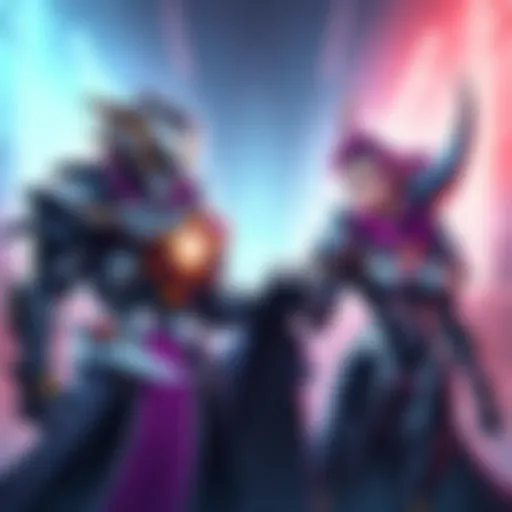 Fan art showcasing popular Warframe characters like Excalibur and Ember discussing their potential heirlooms