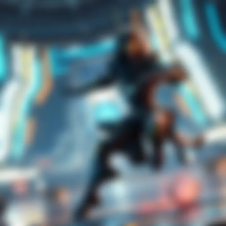 A Warframe character showcasing agile movement in a futuristic setting