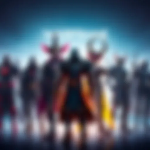 A group of Warframe characters standing together, showcasing their unique designs and abilities in an action pose.