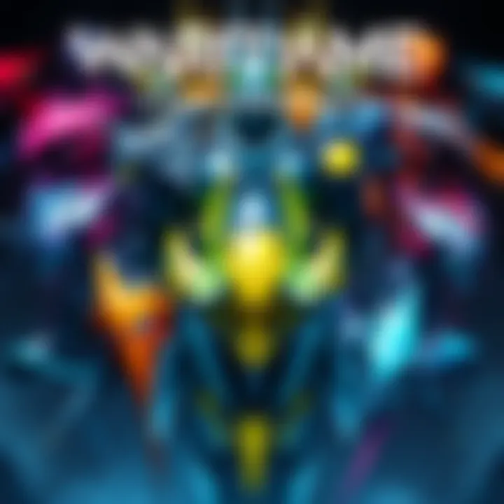 Colorful Warframe Customization A collection of Warframes showcasing vibrant color palettes and patterns chosen by players, displaying a mix of planned and random designs.