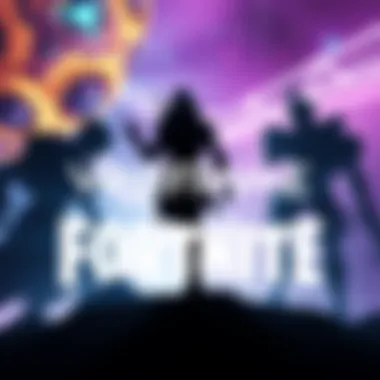 Silhouettes of characters from Warframe and Fortnite hinting at a possible collaboration, set against a vibrant gaming backdrop