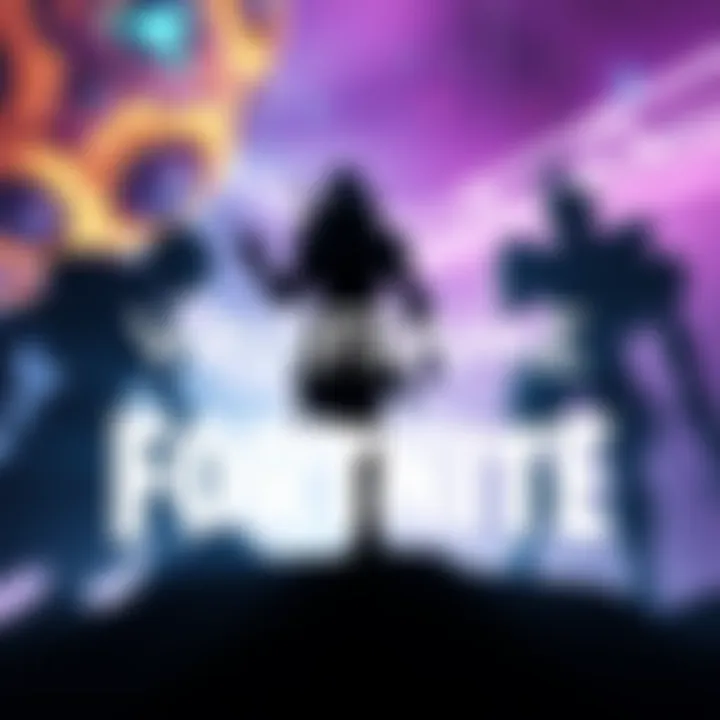 Silhouettes of characters from Warframe and Fortnite hinting at a possible collaboration, set against a vibrant gaming backdrop