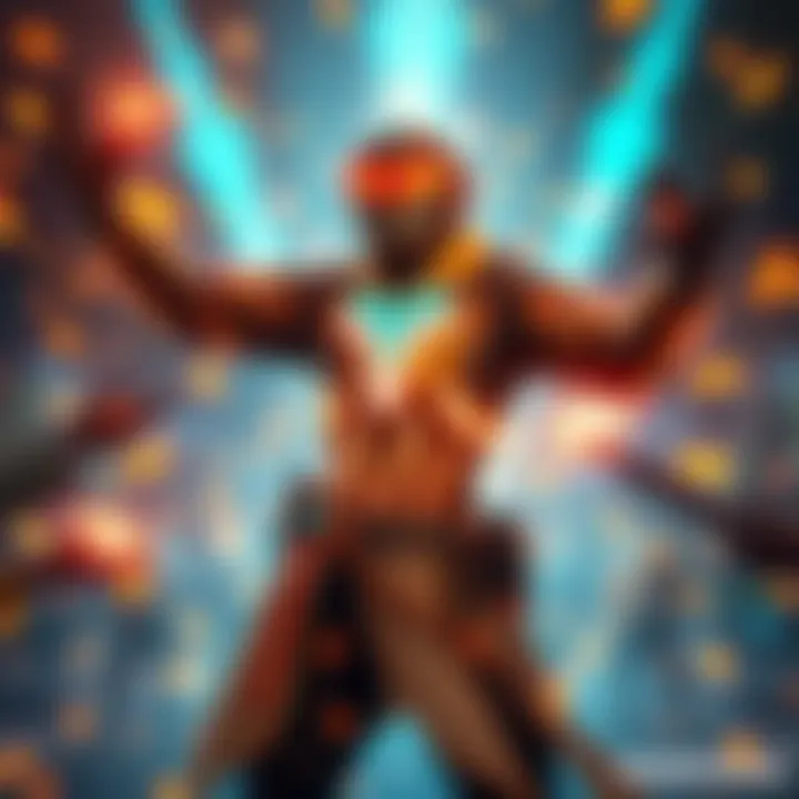 A Warframe character surrounded by glowing multishot effects, showing excitement after a battle