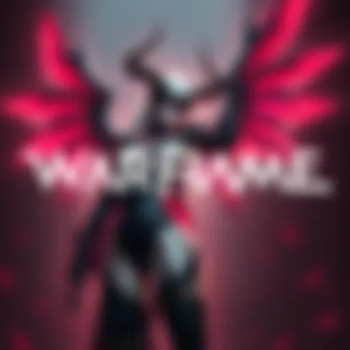 Concept art of a new succubus character for Warframe, featuring a female figure with wings and a dark, alluring outfit