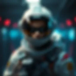 A Warlock character transformed with an astronaut outfit, featuring a sleek space helmet and futuristic gear.