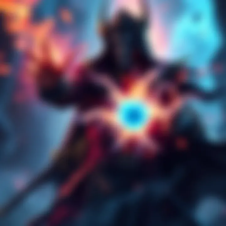 A Warlock character in a mystical environment, using powerful magic with vibrant energy around them