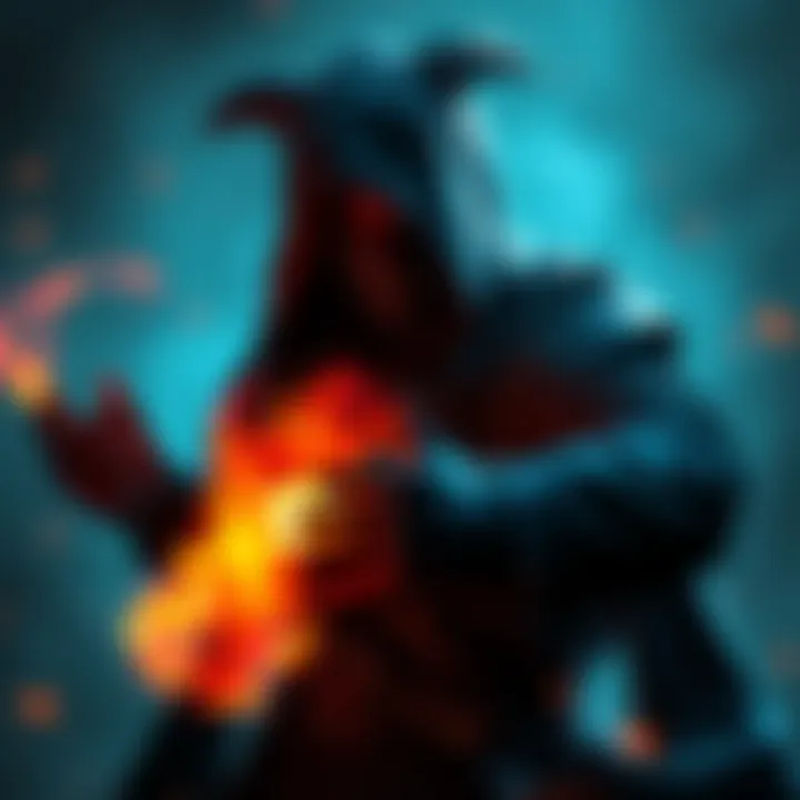 A Warlock hero casting a spell with dark magic in a Dota 2 environment