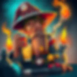A whimsical Warlock character with a confused expression, holding a drink and surrounded by mystical items, signifying impulsive choices made without thinking ahead.