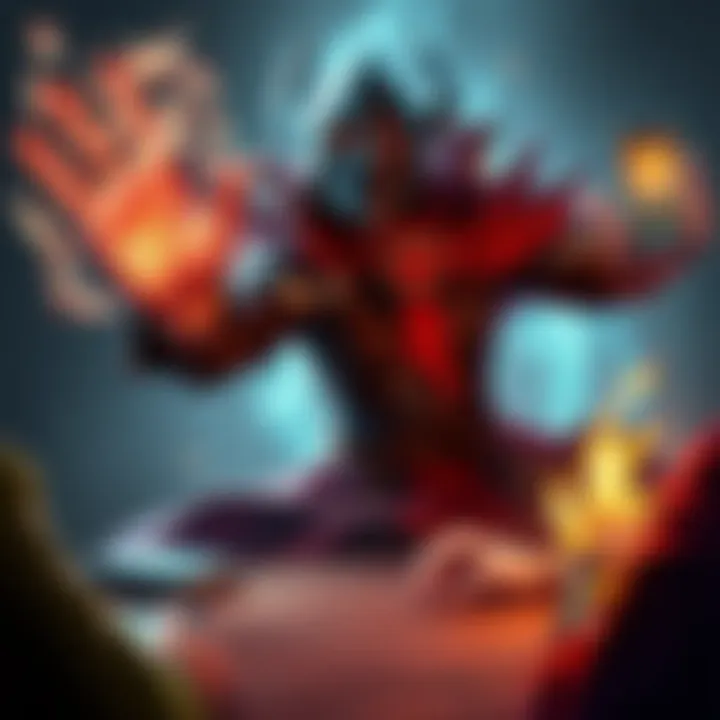Warlock using Tick and Tock combo A Warlock character casting Tick and Tock during a card game, with a dramatic hand removal effect in the background