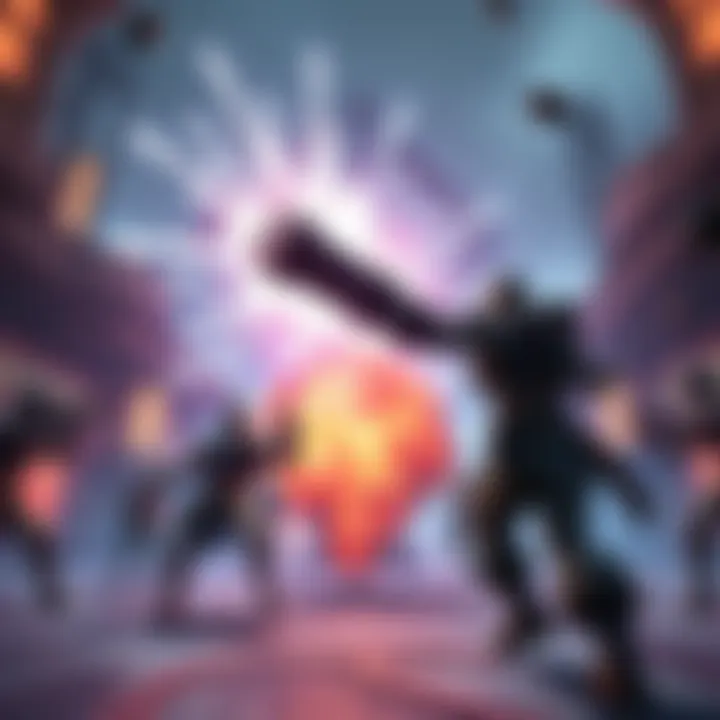 Warlock Void Grenade in Action A Warlock character throws a powerful void grenade, unleashing a burst of energy that wipes out a group of enemies in a game setting.