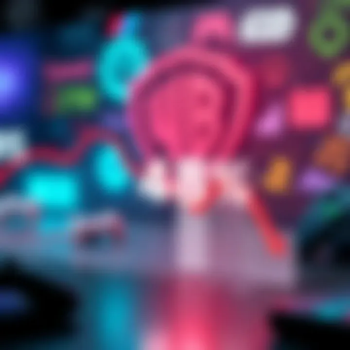 Graph showing a significant 48% decline in revenue for Warner Bros Games, highlighting economic challenges in Q1 2025 with elements representing gaming icons in the background.