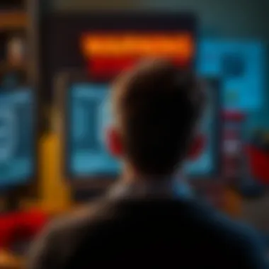 Warning about CyAc Tool Cart Contract A person looking frustrated while facing a computer screen with 'Access Denied' and a tool cart on the side