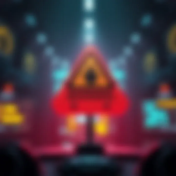 A graphic showing a warning sign for players to avoid 2V8 due to hacker activity disrupting gameplay