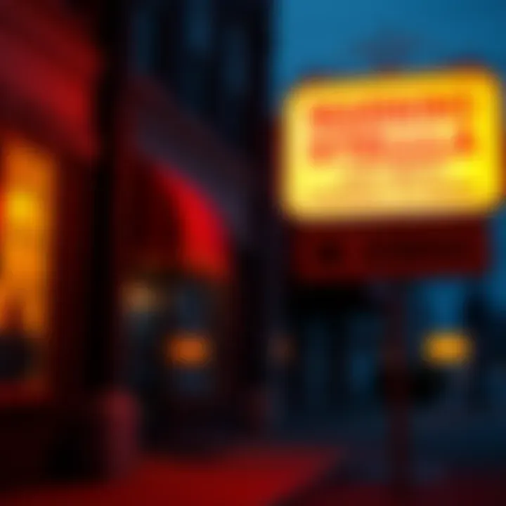 A bright warning sign in front of a building in Stella, indicating safety concerns and advising people to stay away tonight.