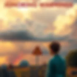 A scene showing a character looking at ominous clouds and a warning sign about a coming disaster, symbolizing ignored warnings in films.