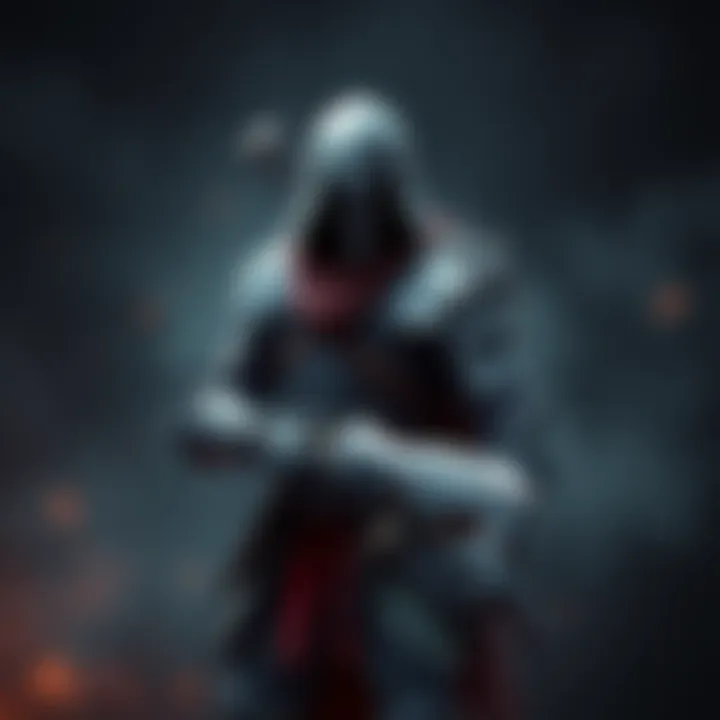 Warrior and Assassin Character Build A warrior with armor and a dagger stands confidently in a battle stance, ready for action.