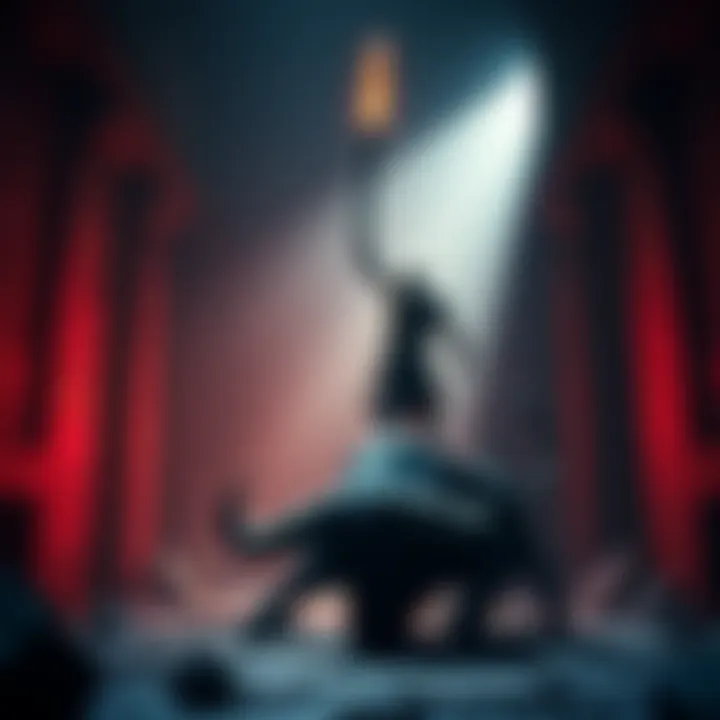 A brave warrior stands victorious over the defeated Minotaur in a dark labyrinth, sword raised high.