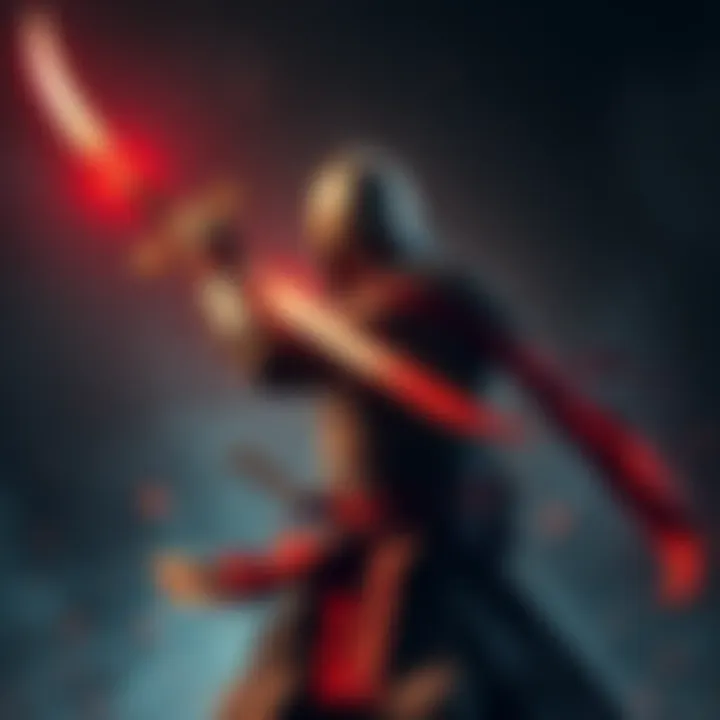 A skilled warrior wielding a two-handed longsword in combat stance, showcasing strength and readiness without a shield.