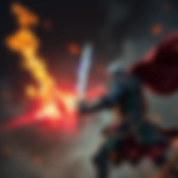 A skilled warrior counters a Mage with strategic moves during a duel, showcasing tension and tactical positioning.