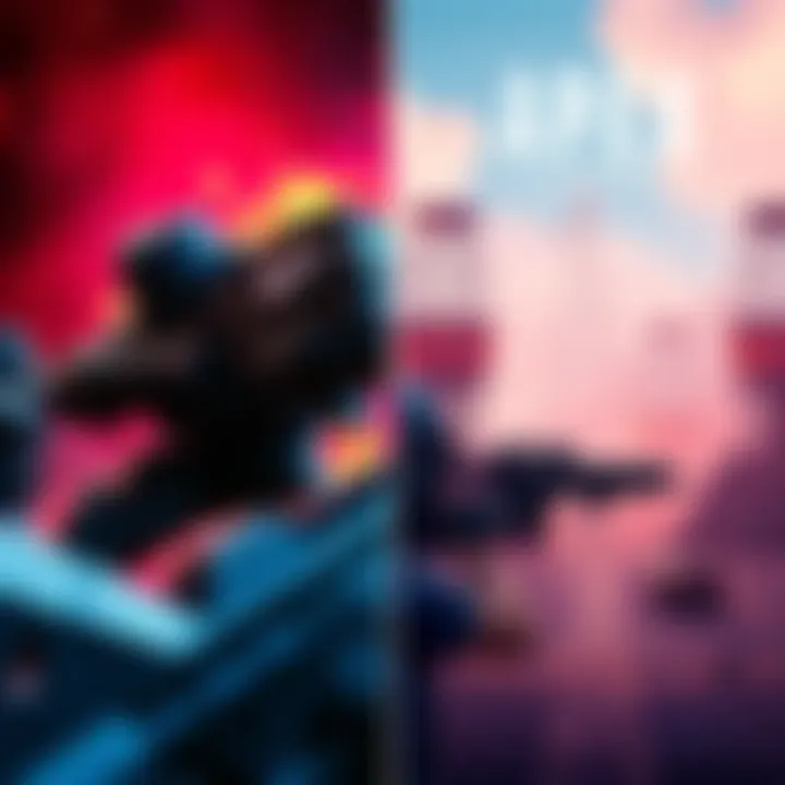 Side-by-side comparison of gameplay elements from Call of Duty: Warzone and Apex Legends, highlighting key differences in style and mechanics.