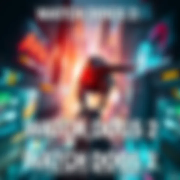 A thrilling scene from Watch_Dogs 2 showing a character in an urban environment performing a parkour maneuver while avoiding security. Bright city lights illuminate the action, depicting a high-stakes moment.