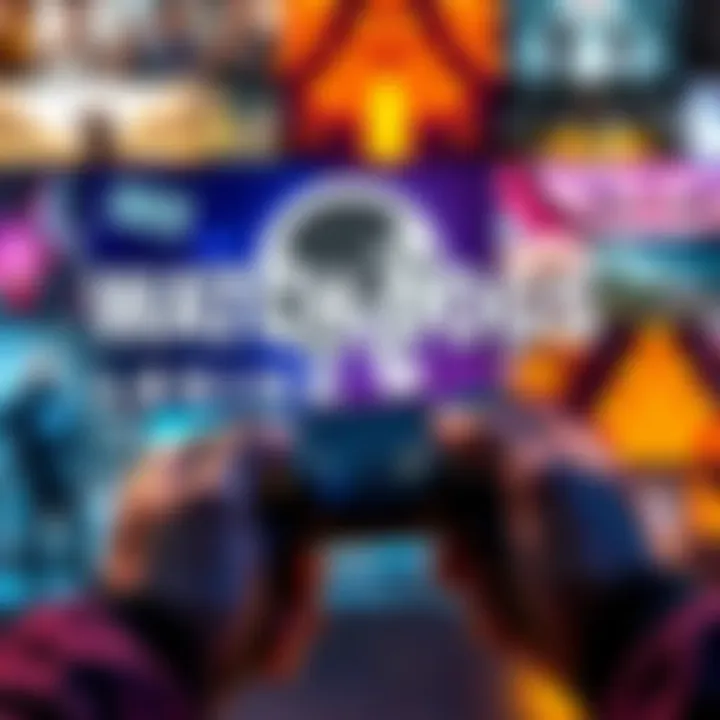 A gamer holding a controller with a colorful display of Watch Dogs logo and gameplay scenes in the background