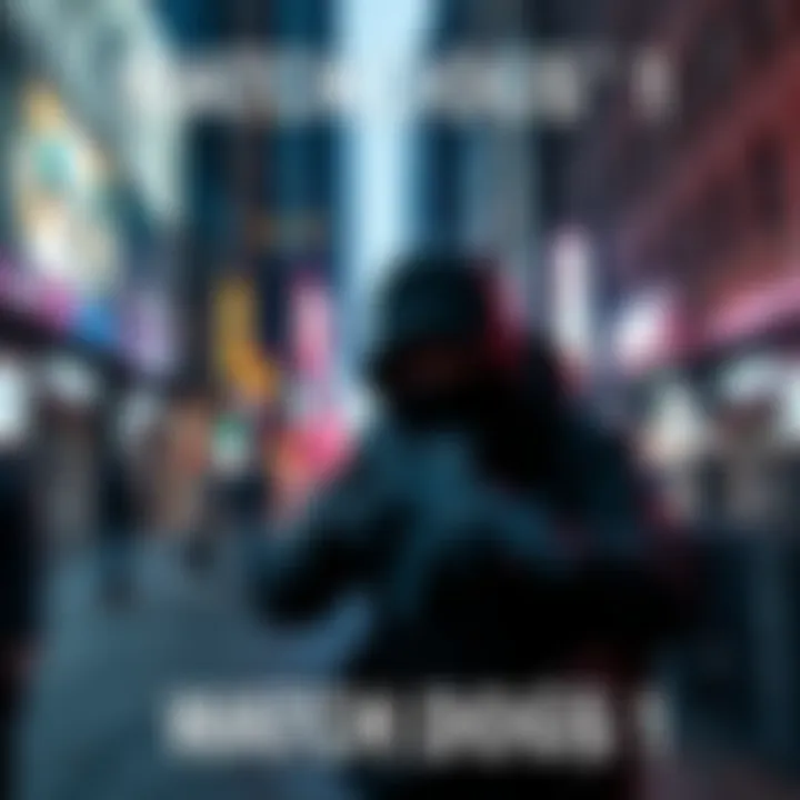 A character in Watch Dogs 1 navigating a stealth mission, avoiding detection with tools and skills, surrounded by urban environment.